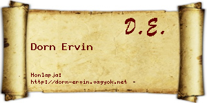 Dorn Ervin névjegykártya