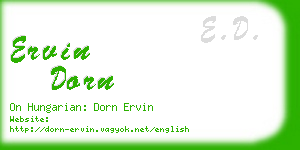 ervin dorn business card